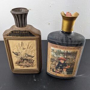 Lot Of 2 Vintage Jim Beam Decanters 1974 James Lockhart & Frosted On The Terrace